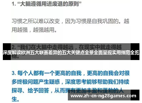 深度解读欧洲五大联赛差异的五大关键点全景全面呈现实用指南全览